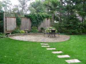 Interlocking patio backyard Landscaping