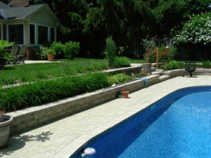 pool coping landscaping reatining wall